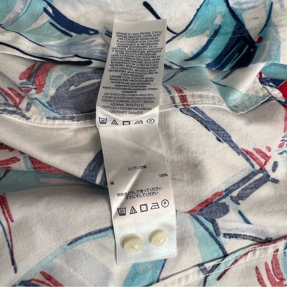 Chaps Button-down Shirt with 3/4 Sleeves. - Picture 8 of 12